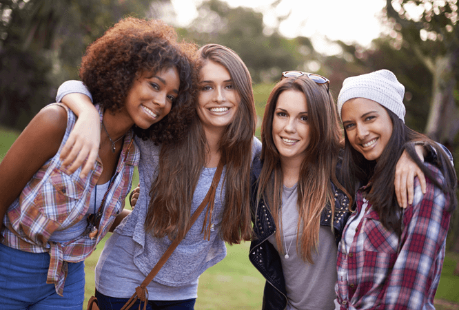 A group of young women together